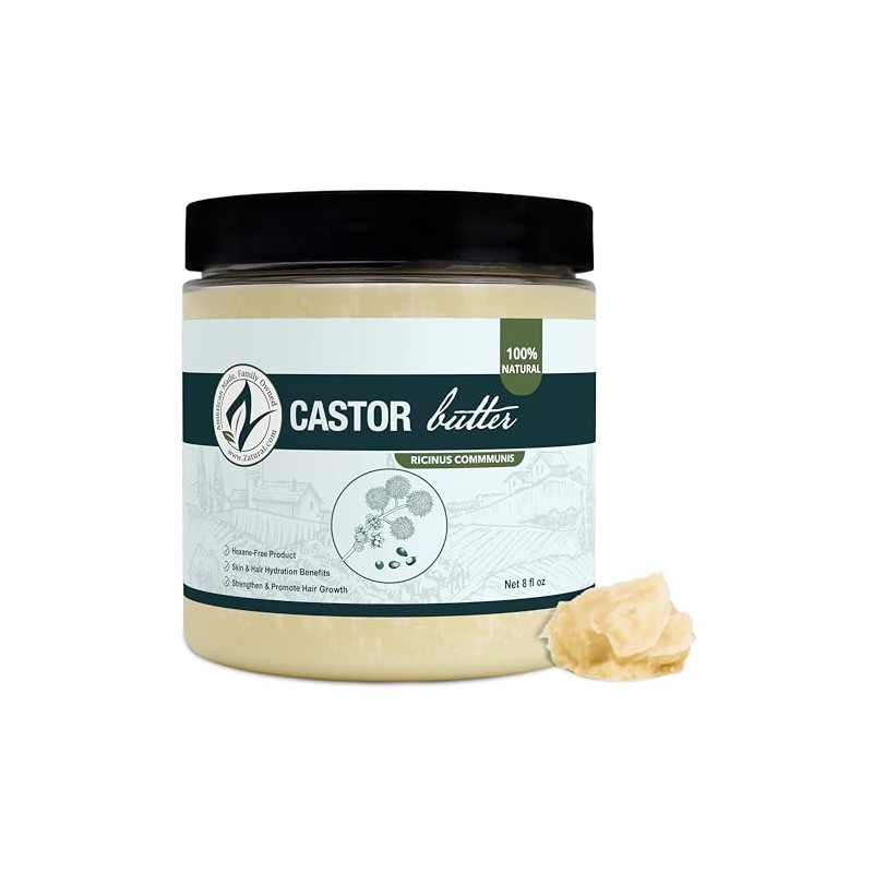 Castor Body Butter-Castor Oil-Raw Shea Butter-Moisturizing-Skin-Hair-Body