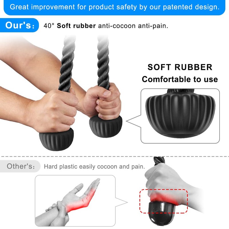 SELEWARE Tricep Rope Cable Machines Attachments for Gym, Heavy Duty