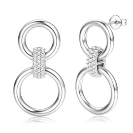 Dochais 6-8 Pairs of Stud Earrings Gold Silver Set 18K Gold-Plated Stud Earrings Small Gold Hoop Earrings Set Hypoallergenic Stud Earrings Cubic Zirconia Sleeping Cartilage Stud Earrings for Men and