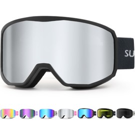 Supertrip Ski Goggles for Men and Women, Snowboard Goggles for Glasses Wearers, Anti-Fog Cylindrical Ski Goggles UV400 Protection Compatible Helmet Adults Teenagers for Skiing/Skating/Snowmobile