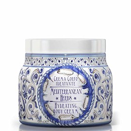 Le Maioliche Mediterranean Herbs Moisturising Body Cream 450 ml Made in Italy Notes of Mediterranean Herbs, Lemon Peel, Myrtle, Jasmine, Wild Lily, Thyme, Ginger