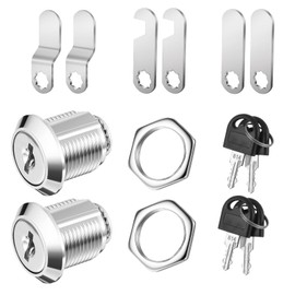 2PCS Mailbox Lock Replacement Cabinet Cam Lock Keyed with Keys 5/8" Cylinder Secured File Cabinet Locks Easy to Install Mail Box Locks and Key Set Toolbox Locke Zinc Alloy Drawer Locke and Key