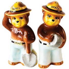 One Hundred 80 Degrees Smokey the Bear Replica Vintage-Style Salt and Pepper Shaker Set