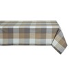 DII Tri-Color Check Collection 100% Cotton Tabletop, Tablecloth, 52x52, Stone