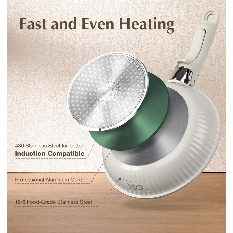 KOCH SYSTEME CS 17pcs Pots and Pans Set Non Stick,