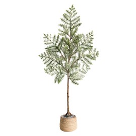Nearly Natural 35in. Frosted Pine Artificial Christmas Tree in Decorative Planter
