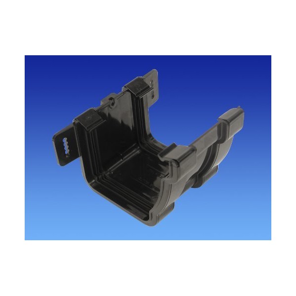 OSMA Black 111mm Gutter Union/Joiner for Stormline Ogee Gutter System