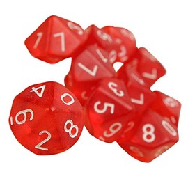 Febbya Dice D10, Polyhedral Dice Set, 10 Pack for DND, MTG, RPG, Dungeons and Dragons Dice Game, Table Games, Acrylic Dice