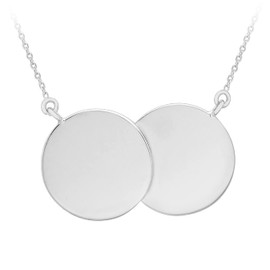 Tuscany Silver Women's Sterling Silver Double Disc with Adjustable Necklace of 41 cm/16 Inch - 43 cm/17 Inch