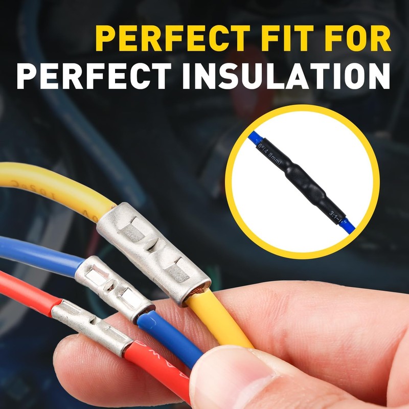 haisstronica Non Insulated Butt Connectors Kit, 100pcs Tinned Copper Uninsulated