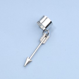 Yheakne Arrow Ring Cuff Earrings Silver Dangle Cartilage Ear Cuffs Earrings Clip Wrap Earrings Helix Hoop with Arrow Earrings Jewelry for Women and Girls (With Arrow)