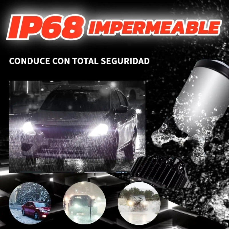 2pcs Focos Led H4/9003/hb2 Lupa Alta Y Baja Auto Motocicleta