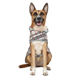 HAPPIERE Large Dog Raincoat with Hood and Leash Hole, Waterproof XXL Dog Rain Jacket for Large Dogs, Reflective Dog Rain Poncho