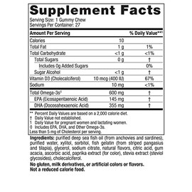 Nordic Naturals Zero Sugar DHA Prenatal Vitamin Gummies, Strawberry Orange Flavor - 27 Gummies - Supplements for Pregnancy - 600 mg Omega-3 Fish Oil a