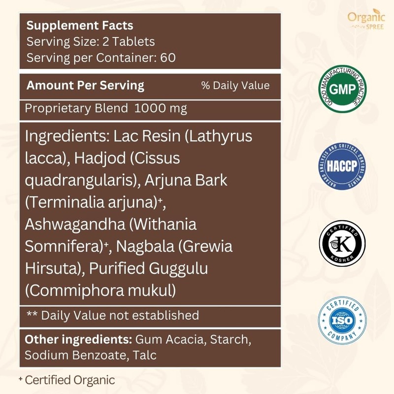 ORGANIC SPREE Lakshadi Guggulu 120 Tablets - Bone and Joint