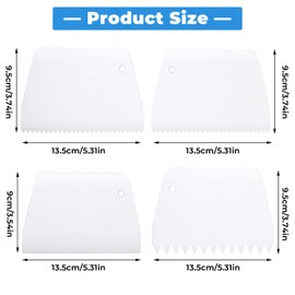 4 Pcs Adhesive Spreader, Notched Glue Applicator Kits Plastic Trowel Adhesive Barrier Spreader 0.5"/1" Tooth Reusable Hardwood Flooring Spreader for Applying Glue Epoxy Resin Putty(White)