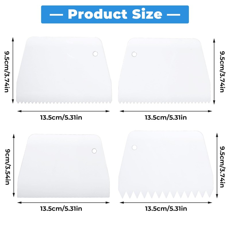 4 Pcs Adhesive Spreader, Notched Glue Applicator Kits Plastic Trowel