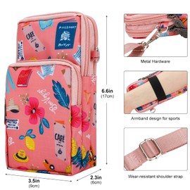 DOB SECHS dobsechs Women Mini Bag Crossbody Phone Bag Shoulder Nylon Bags Wallet Sports Running Armband for Ladies Girls