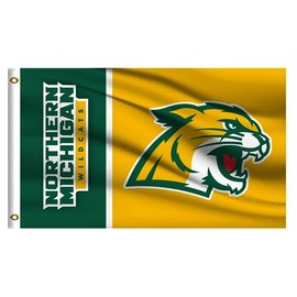 College Flag Outdoor Compatible for Wildcats,Northern Michigan Outside 3x5 University Banner,Double Sided