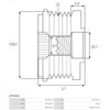 AS-PL AFP0069 Alternator Free-Wheel Pulley, Free-Wheel Alternator, Free-Wheel Generator