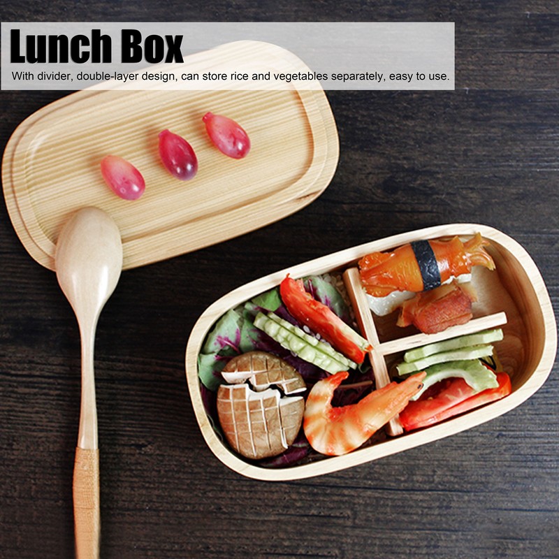 Lunch Box Set Japanese Style Wooden Food Storage Container for
