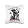 Gardening Goddess Garden Paw-ty Cat Mom Garden Vacation Throw Pillow