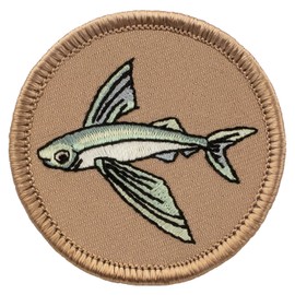 Flying Fish Patrol Patch - 2" Diameter Round Embroidered Patch (Hook-Fastener)