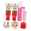 DOITOOL Wooden Spool Knitting Doll Set DIY Yarn Weaving Tool