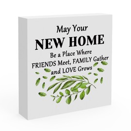 Inspirational Decor for New Home Wood Box Sign Desk Decor for New House New Home Decor for Friend Coworker Housewarming Gift for New Home Desk Decor New Home Owner Gift for Women Men