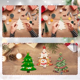 20PCS Wooden Christmas Decorations, Christmas Tree Baubles, Christmas Crafts Ornaments Pendant, Wooden Tags Ornaments with 20PCS Twines Ropes for Christmas Tree Hanging Decor DIY Gift (Tree)