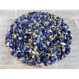 Sodalite Chips – Natural Mini Sodalite Stones, Crushed Undrilled Sodalite, Semi-Tumbled Genuine Sodalite (1/8 lb)