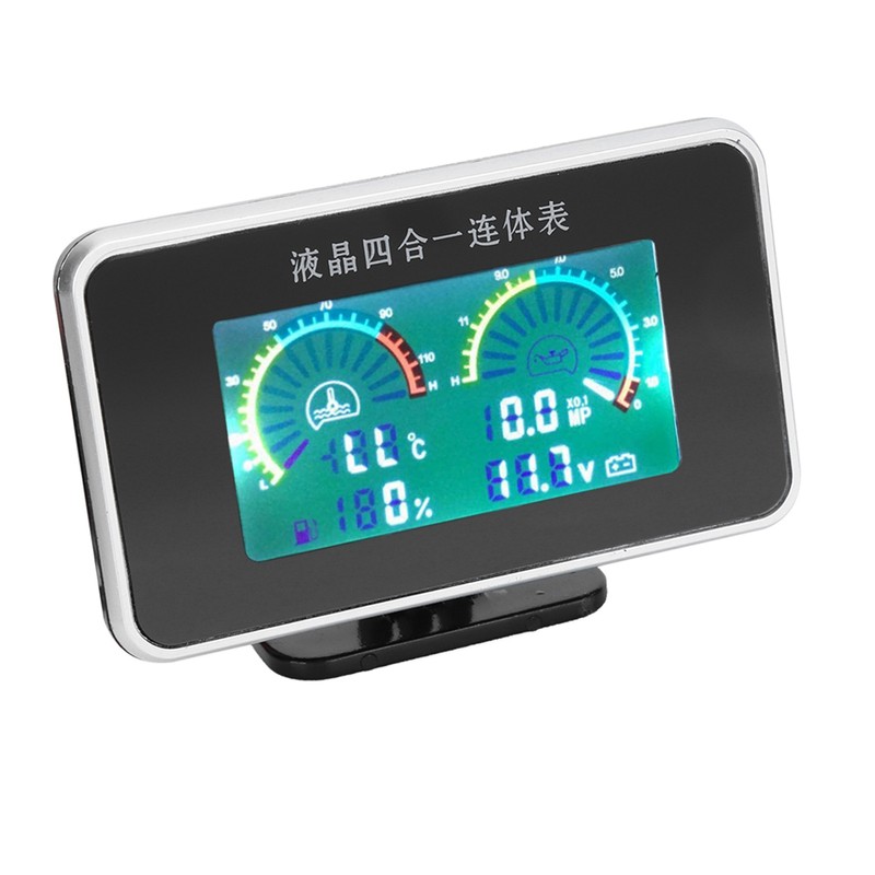 DC 9V-36V 4-In-1 Car LCD Digital Display Voltmeter Fuel Gauge