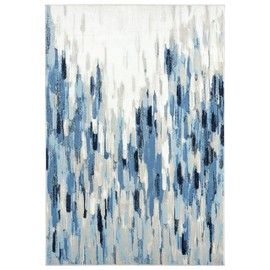 Abani Rugs Blue & Beige Abstract 7'9'x10'2' Area Rug - Porto Collection Contemporary Style Accent Rug