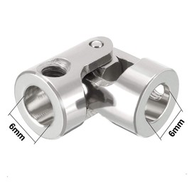uxcell 6mm to 6mm Inner Dia Rotatable Universal Steering Shaft U Joint Coupler L23XD11