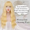 FESHFEN Long Honey Blonde Wig with Fringe for Women Natural