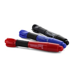 Emraw Assorted Color Bullet Tip Jumbo Permanent Marker with Grip Dry Erase Low Odor Whiteboard Comfortable Grip Office Markers for Paper and Plastic Mini Sharpie Pens Pack of 2