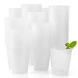 Datyiiha 200 Pack Frosted Plastic Cups Clear Disposable Drinking Cups Bulk for Wedding Reception Stadium Birthday Party Supplies,12 Oz