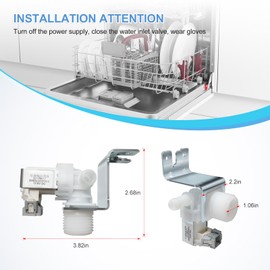 D.I.Accessa Dishwasher Water Inlet Valve Modle 265D2393P003 Replacement for GE Part WD15X24213 WD15X22999 WD15X21340 WD15X20119 WD15X26140