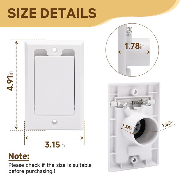 ANTOBLE ANTOBLE Central Vacuum Square Door Inlet Wall Valve Plate