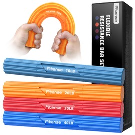 Fitense Flex Therapy Bar (4 Pack), Tennis Elbow Therapy Bar, Flexbar for Physical Therapy & Resistance Bar for Golfers Elbow,Tendinitis,Wrist,Forearms Pain, Improve Grip Strength and Relieve Pain