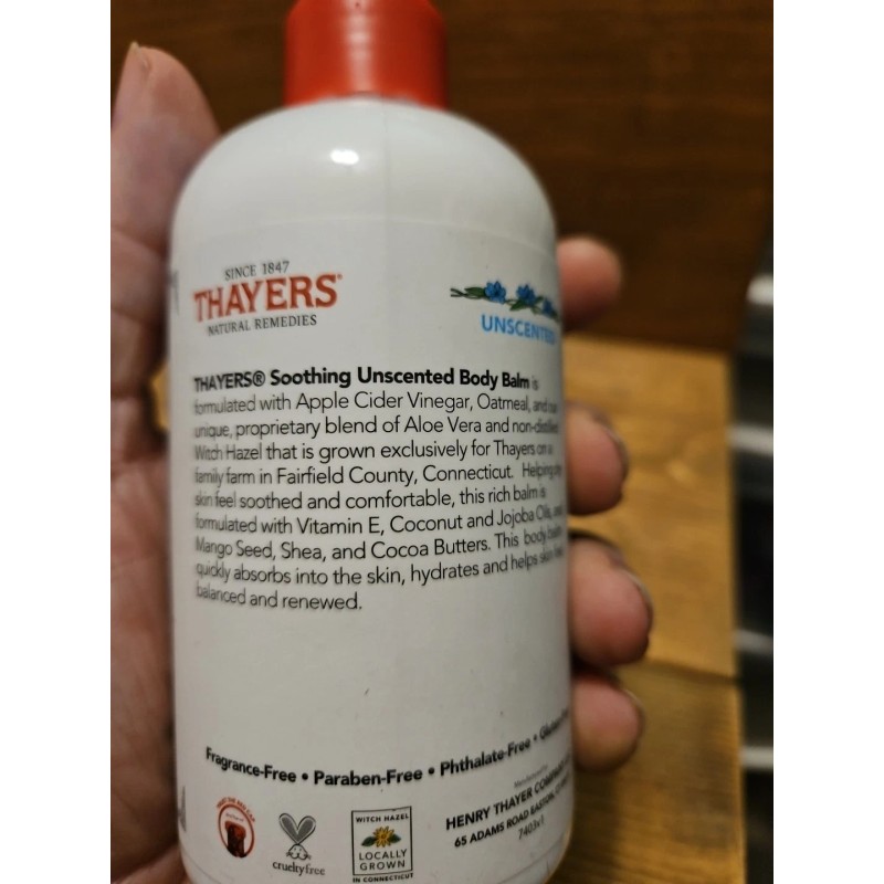 THAYERS Soothing Body Balm Witch Hazel Aloe Vera Formula Unscented