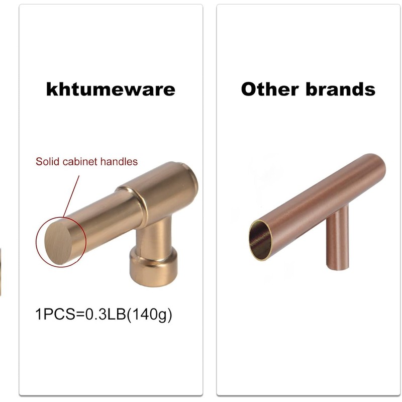 khtumeware 10 Pack 6 Inch(152mm) Champagne Bronze Kitchen Cabinet Handles