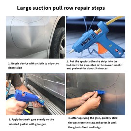 BxuxJar Paintless Dent Puller Slide Hammer, 2 in 1 Paintless Dent Removal Tools with 22 Suction Dent Puller 2 Stainless Steel Grooves 4 Puller Lines, 100W Hot Melt Glue Gun and 5 Glue Sticks