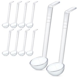 Luwqceu 10 Pieces 7.8Inch 1Oz Clear Small Ladle Mini Ladle for Sauce Long Handle Plastic Punch Bowl Ladle Serving Spoons About 20cm