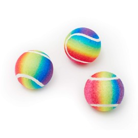 Pet London Rainbow Dog Tennis Balls-Squeaker Inside-Set of 3-Dog Ball Toys for Squeaking & Fetching- Celebrate Your Dog's Happy Birthday or any Occasion - Perfect Dog Party Gift Toy-Bday Balls (Mini)