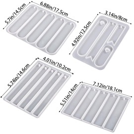 4 PCS Bookmarks Silicone Mold Resin Bookmark Moulds Rectangle Silicone Bookmark Mold Bookmark Epoxy Resin Molds Shiny Bookmarks Silicone Mold for DIY Epoxy Resin Bookmarks Crafts Making Supplies