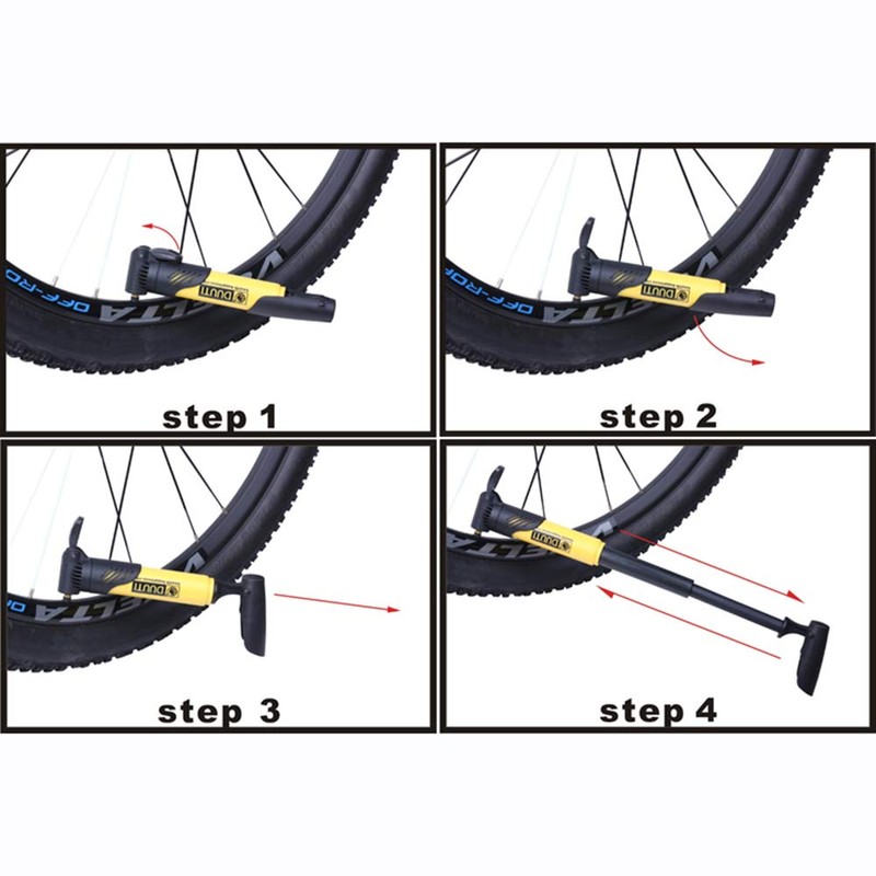 Mini Portable Bike Pump Handle Inflator High-Pressure Biking Mountain Bicycle