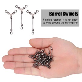 3 Way Fishing Swivels Fishing Line for Hook Swivels Connector Tackle Equipment (4#)