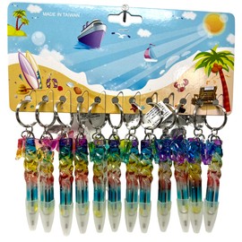 WARM FUZZY Toys (36) Mini Ballpoint Pens - Cute Butterfly Dangle with Keyring - Fancy Pocket Pens Fine Point 0.5mm Black Ink Pen for Party Favor, Prize Box, PTA Carnival or School Fundraisers