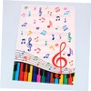 TEHAUX Music Note Pattern L-Shaped Folder Aesthetic PVC a Document